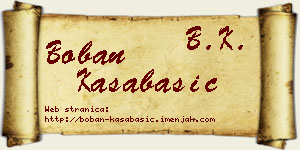 Boban Kasabašić vizit kartica